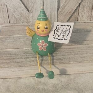Johanna Parker Green and Yellow Chick Figurine Shelf Sitter